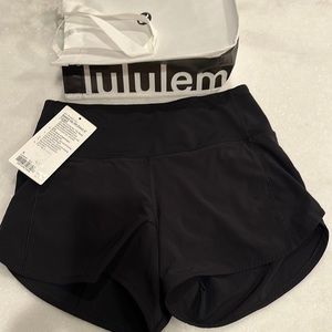 Lululemon Speed Up HR Short 4 inch Black NWT